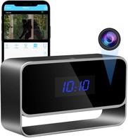 Hidden Camera Clock True 1080P WiFi Spy Camera Nanny Cam Home Security Motion Detective Alarm & Record Live Stream on App Strong Night Vision